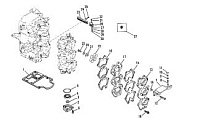 Впускной коллектор и резонатор 2-Х ТАКТНОГО ПЛМ MERCURY 60 Серийный номер от 9683055 до 9885344