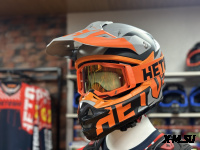 Шлем кроссовый HETOSHI OF836 EXOSS CROSS PRO MX289 цв.Серо-оранжево-черный Матовый р.S