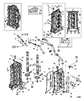 Головка цилиндра и распредвал 4-Х ТАКТНОГО ПЛМ MERCURY 135 Серийный номер от 0P464488 до 0P514868