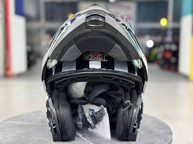 Шлем модуляр HETOSHI XD1-254 цв. Черный с белыми и серыми вставками р. XL